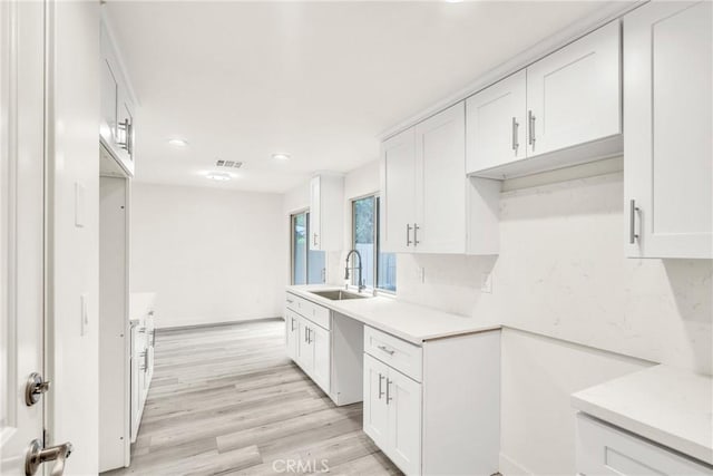 914 Fairview Ave Unit 15, Arcadia, CA 91007 - kitchen featuring light wood-type flooring, light countertops, recessed lighting, and white cabinetry