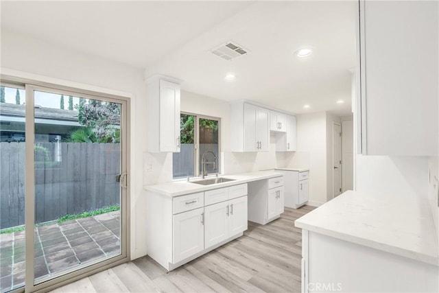 914 Fairview Ave Unit 15, Arcadia, CA 91007 - kitchen with healthy amount of natural light, white cabinets, light wood-type flooring, and recessed lighting