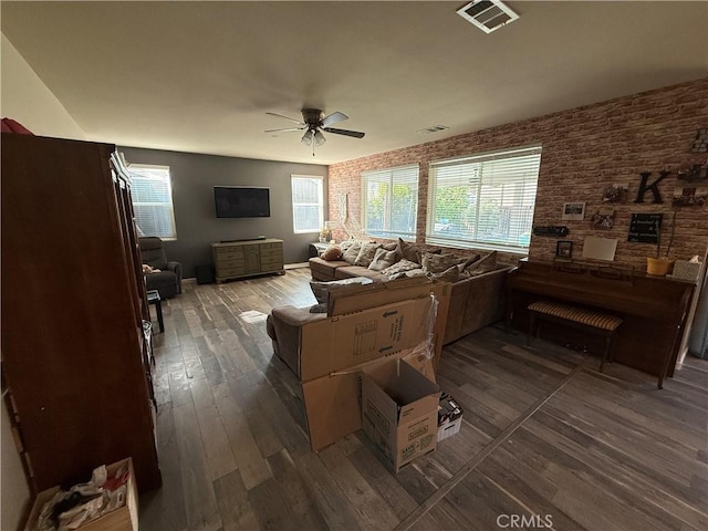 30130 Pine Needle Rd, Menifee, CA 92585 - living room with wood finished floors and ceiling fan