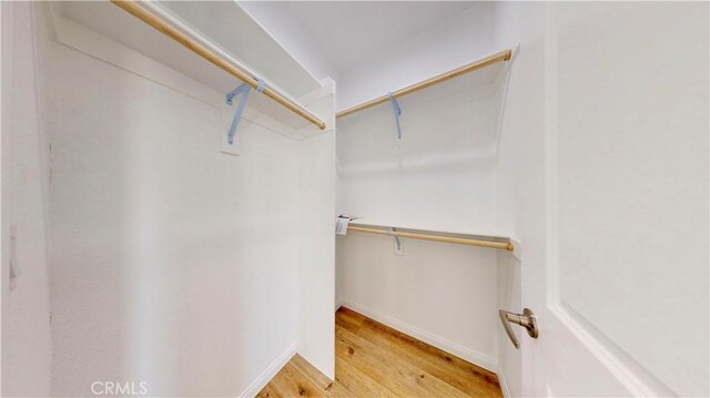 walk in closet featuring light wood-type flooring
