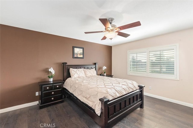 14917 Landerwood Dr, Eastvale, CA 92880 - bedroom with baseboards, wood finished floors, and a ceiling fan