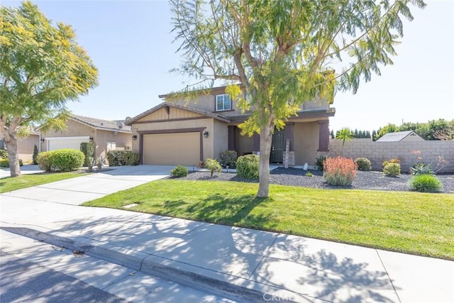 14917 Landerwood Dr, Eastvale, CA 92880 - view of front of property with an attached garage, concrete driveway, and stucco siding