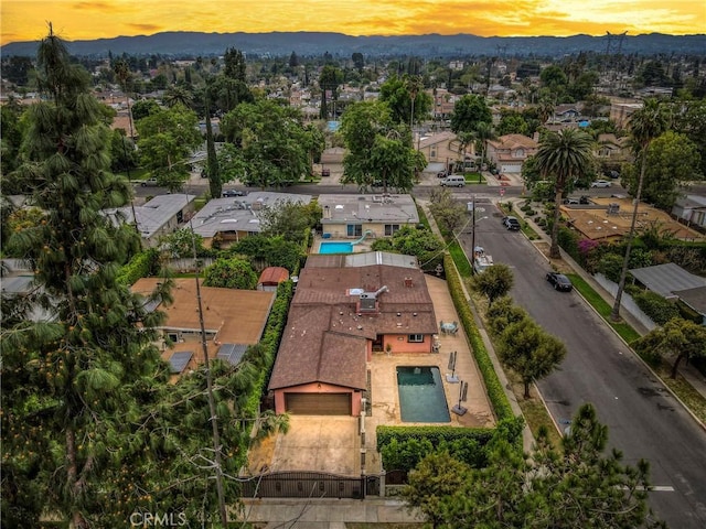 18750 Keswick St, Reseda, CA 91335 - aerial perspective of suburban area with a mountainous background and a pool