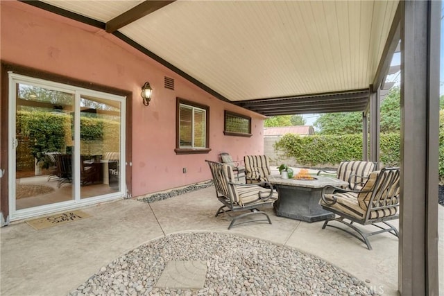 18750 Keswick St, Reseda, CA 91335 - view of patio / terrace with an outdoor fire pit