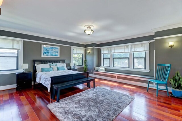 223 N St Andrews Pl, Los Angeles, CA 90004 - bedroom with ornamental molding and hardwood / wood-style flooring