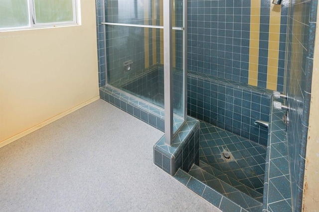 557 Canyon Dr, Solana Beach, CA 92075 - bathroom featuring a shower stall and baseboards