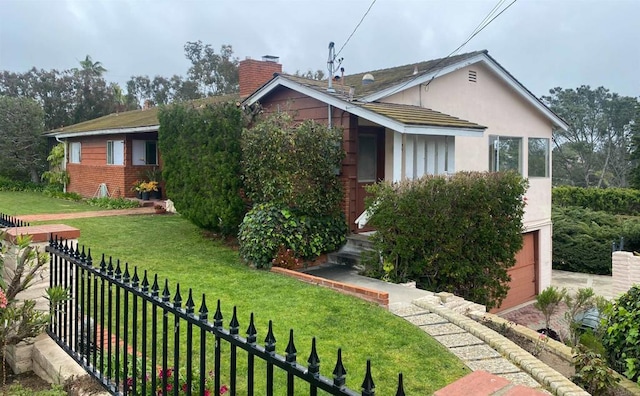 557 Canyon Dr, Solana Beach, CA 92075 - view of side of home featuring a chimney and an attached garage