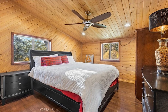 12352 Centerville Rd, Chico, CA 95928 - bedroom with wooden ceiling, multiple windows, wood finished floors, wood walls, and recessed lighting