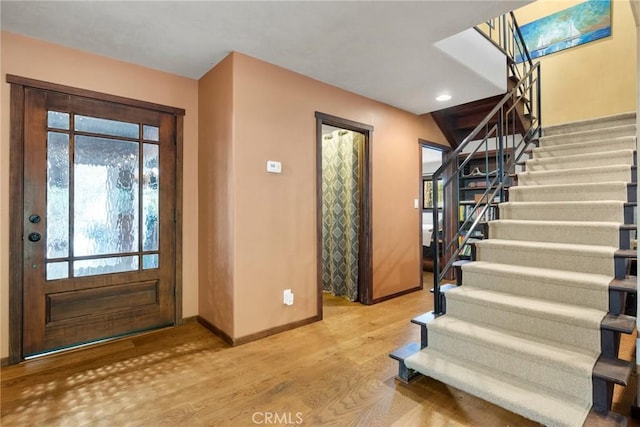 12352 Centerville Rd, Chico, CA 95928 - entrance foyer featuring stairs, light wood-type flooring, healthy amount of natural light, baseboards, and recessed lighting
