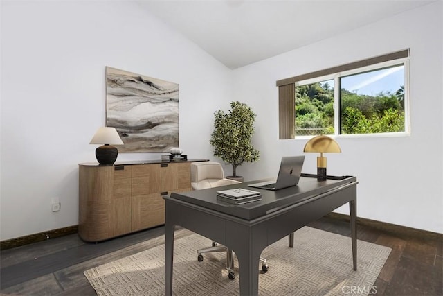 2447 Stonyvale Rd, Tujunga, CA 91042 - office space with wood finished floors and lofted ceiling