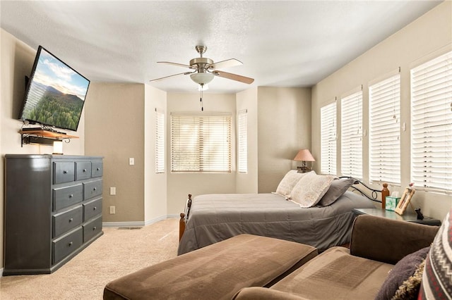 27596 N Bay Rd, Lake Arrowhead, CA 92352 - bedroom featuring light colored carpet, baseboards, and ceiling fan