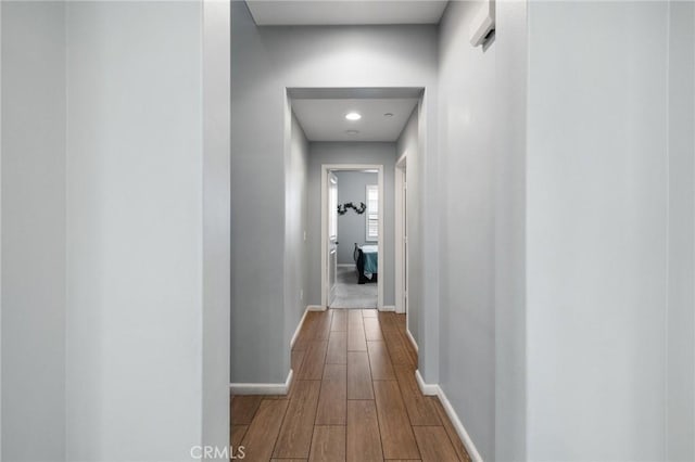 21730 Bene Dr, Saugus, CA 91350 - corridor featuring baseboards and wood finished floors