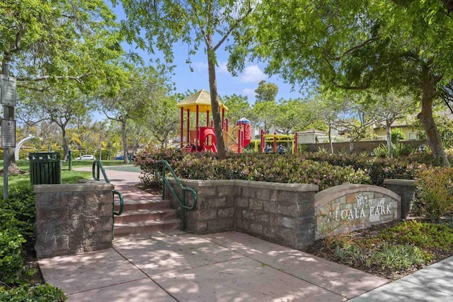 exterior space featuring playground community