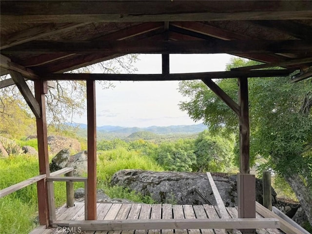 47409 Thunderhill Ln, Squaw Valley, CA 93675 - wooden terrace featuring a mountain view