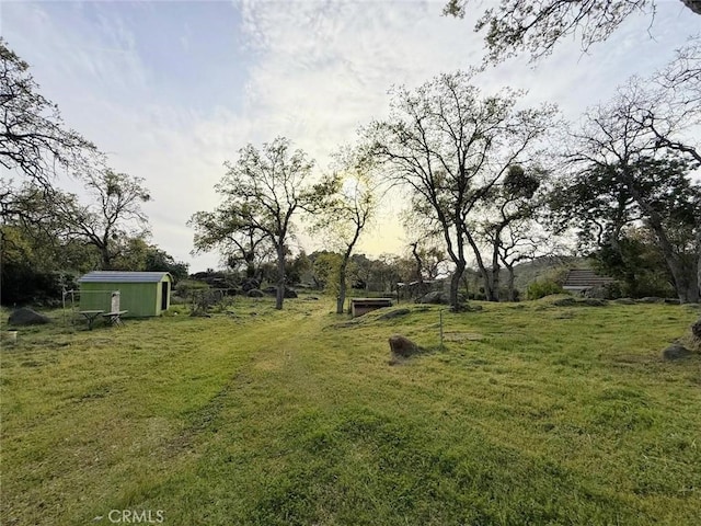 47409 Thunderhill Ln, Squaw Valley, CA 93675 - view of grassy yard with a storage shed