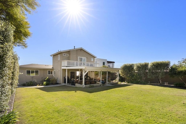 2422 Chatsworth Blvd, Point Loma, CA 92106 - rear view of house with a lawn, a patio, and stucco siding