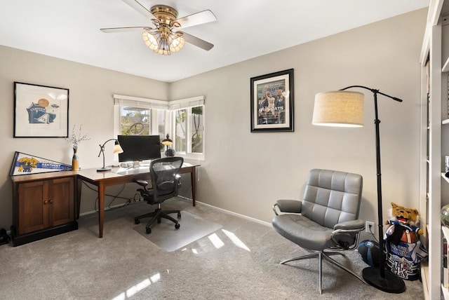 2422 Chatsworth Blvd, Point Loma, CA 92106 - carpeted office featuring baseboards and ceiling fan