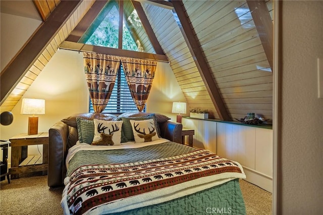 31353 Lightfoot Way, Running Springs, CA 92382 - carpeted bedroom featuring wooden ceiling