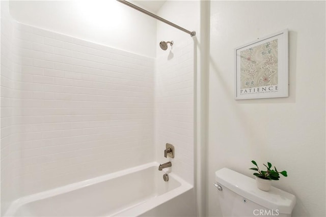full bathroom featuring toilet and tub / shower combination