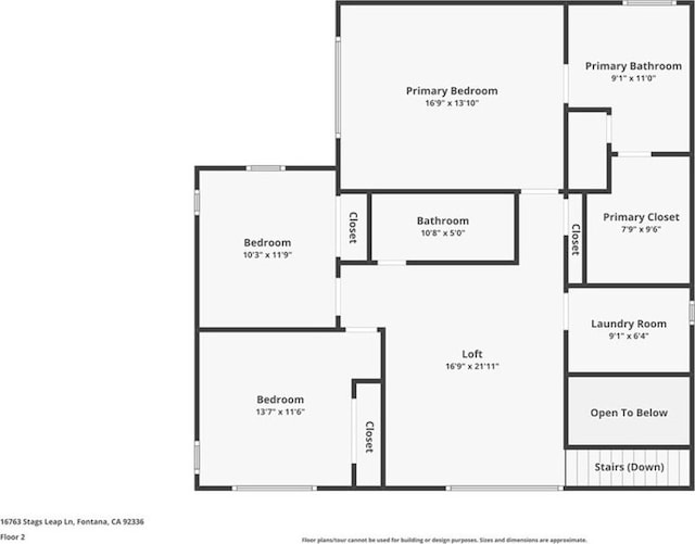 16763 Stags Leap Ln, Fontana, CA 92336 - view of floor plan / room layout