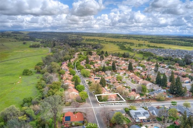 drone / aerial view featuring a residential view