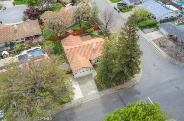 drone / aerial view with a residential view