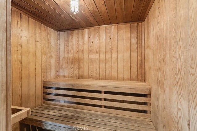 view of sauna