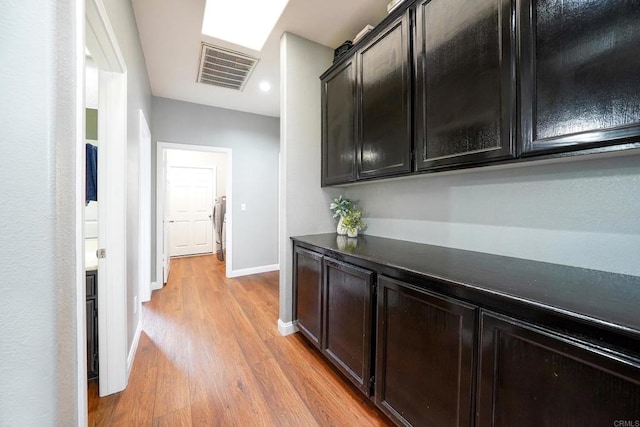 25318 Kerri Ln, Ramona, CA 92065 - hallway featuring light wood-type flooring, baseboards, and visible vents