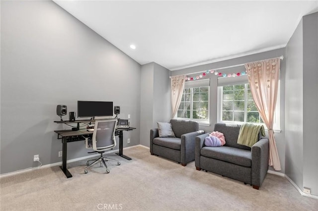 23163 Mulholland Dr Unit 6, Woodland Hills, CA 91364 - carpeted office featuring baseboards and lofted ceiling