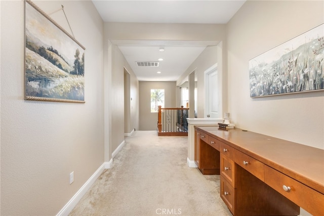 34595 Collier Falls Ct, Temecula, CA 92592 - hallway featuring light colored carpet and an upstairs landing