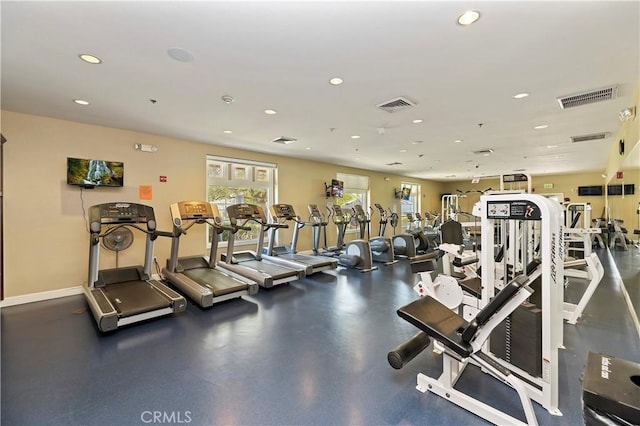 34595 Collier Falls Ct, Temecula, CA 92592 - gym with recessed lighting and baseboards