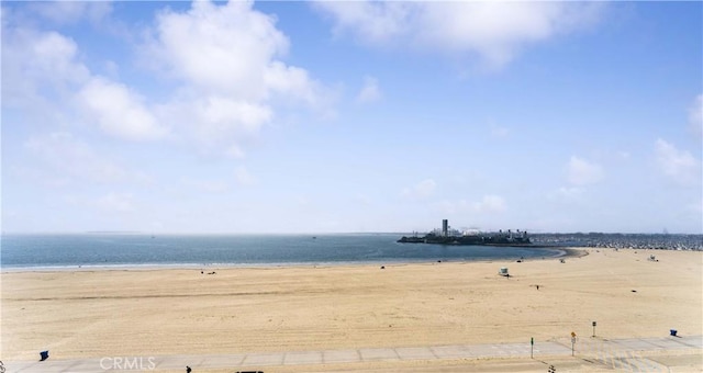 property view of water with a beach view