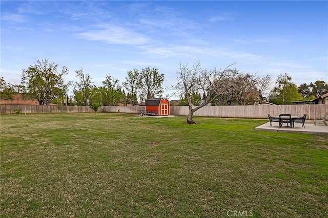295 Chestnut Ave, Red Bluff, CA 96080 - view of yard featuring a fenced backyard, a shed, a patio area, and an outdoor structure
