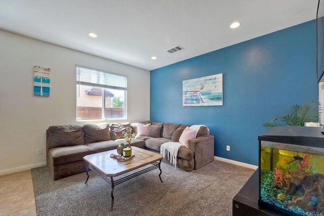 1140 Parkview Dr, Oceanside, CA 92057 - living area with recessed lighting, baseboards, and light colored carpet