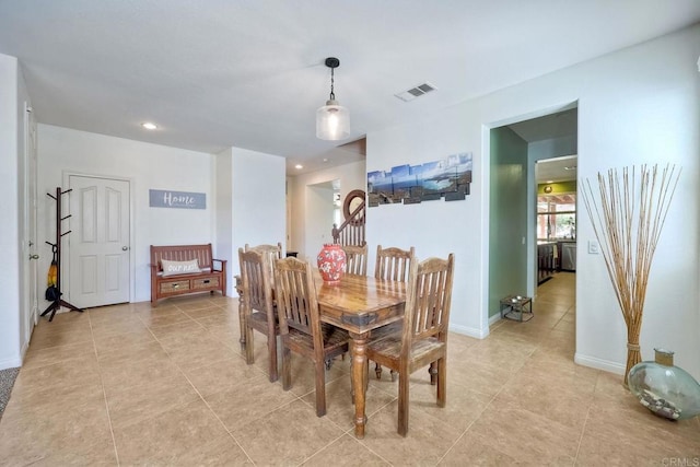 1140 Parkview Dr, Oceanside, CA 92057 - dining area with light tile patterned floors, recessed lighting, and baseboards