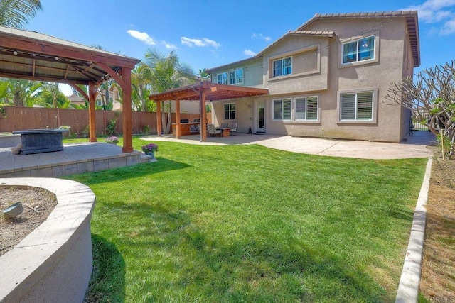 1140 Parkview Dr, Oceanside, CA 92057 - back of property featuring a patio area, a gazebo, stucco siding, and a pergola