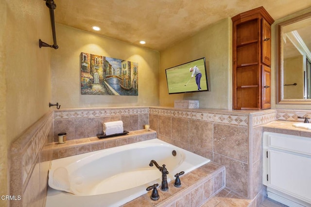22671 Cheryl Way, Lake Forest, CA 92630 - bathroom with a bath, vanity, and recessed lighting