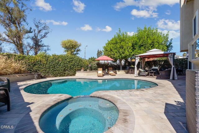 22671 Cheryl Way, Lake Forest, CA 92630 - view of pool with a gazebo, a patio, and a pool with connected hot tub