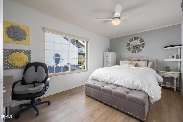 22671 Cheryl Way, Lake Forest, CA 92630 - bedroom with wood finished floors, crown molding, and ceiling fan