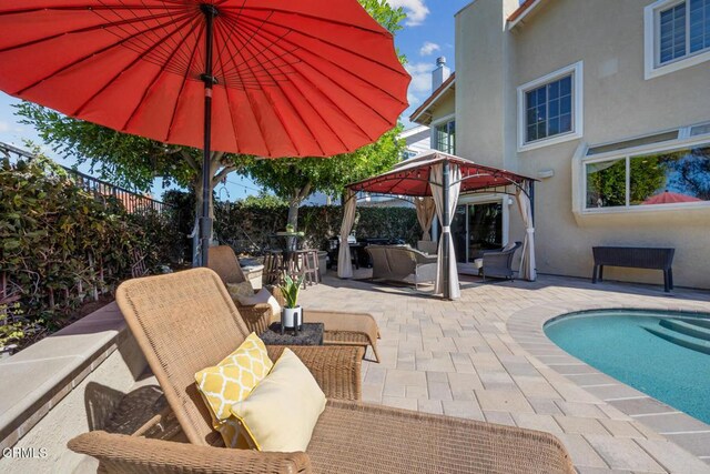 22671 Cheryl Way, Lake Forest, CA 92630 - swimming pool with a gazebo, a patio, and a fenced backyard