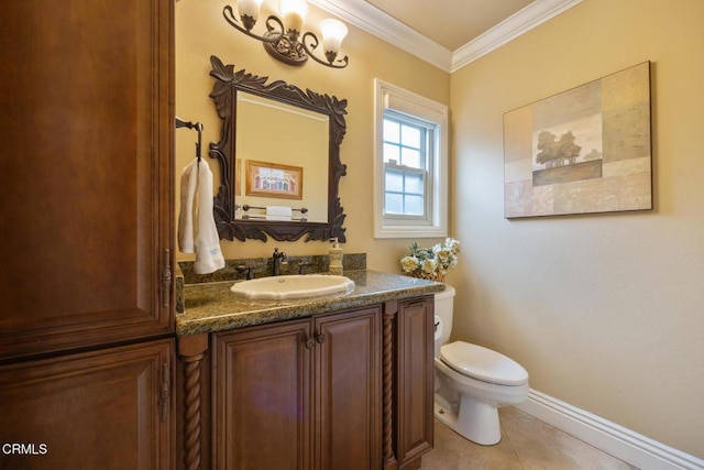 22671 Cheryl Way, Lake Forest, CA 92630 - bathroom featuring vanity, tile patterned flooring, and ornamental molding