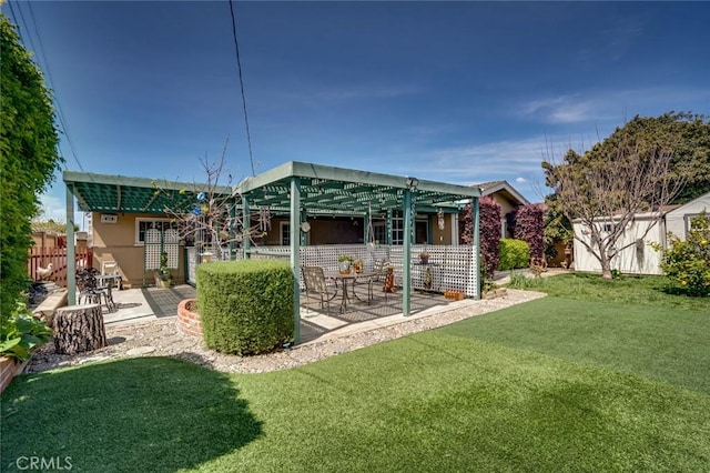 16372 Hollywood Ln, Huntington Beach, CA 92649 - view of yard featuring fence, a pergola, and a patio area
