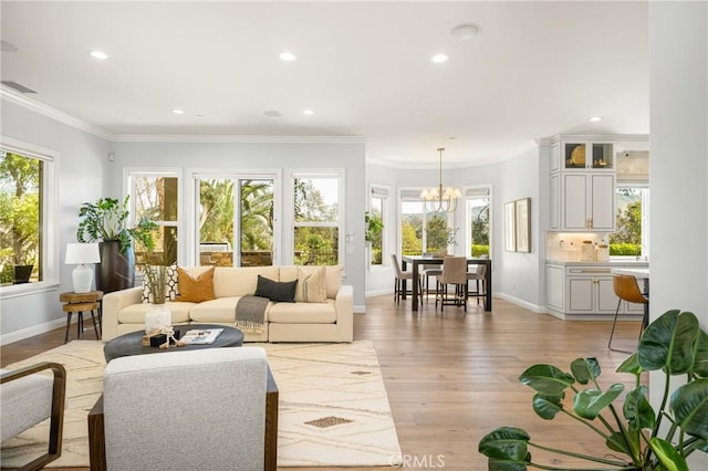 2107 Lemon Heights Dr, Santa Ana, CA 92705 - living room featuring recessed lighting, baseboards, and a healthy amount of sunlight