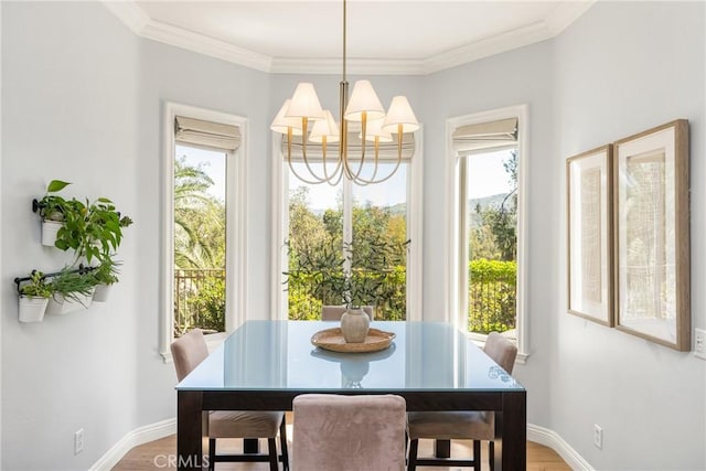 2107 Lemon Heights Dr, Santa Ana, CA 92705 - dining area with light wood-type flooring, a notable chandelier, and a healthy amount of sunlight