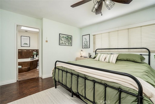 7612 Appleby, Huntington Beach, CA 92648 - bedroom featuring baseboards, wood finished floors, and a ceiling fan