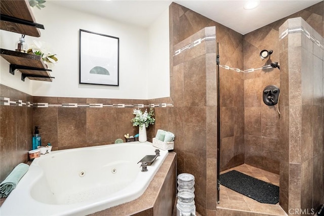7612 Appleby, Huntington Beach, CA 92648 - full bath with a tub with jets and a tile shower