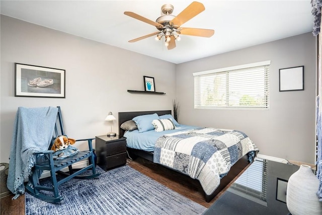7612 Appleby, Huntington Beach, CA 92648 - bedroom featuring baseboards, ceiling fan, and wood finished floors