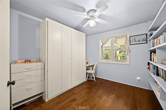13771 De Garmo Ave, Rancho Cascades, CA 91342 - bedroom featuring dark wood-style flooring and a ceiling fan