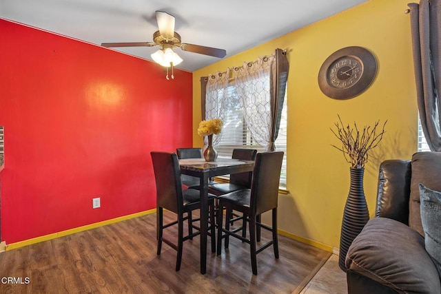 2538 Bolker Dr, Port Hueneme, CA 93041 - dining area featuring wood finished floors and ceiling fan