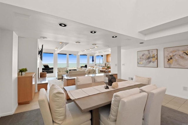 35321 Beach Rd, Dana Point, CA 92624 - dining room with baseboards, recessed lighting, and light tile patterned floors